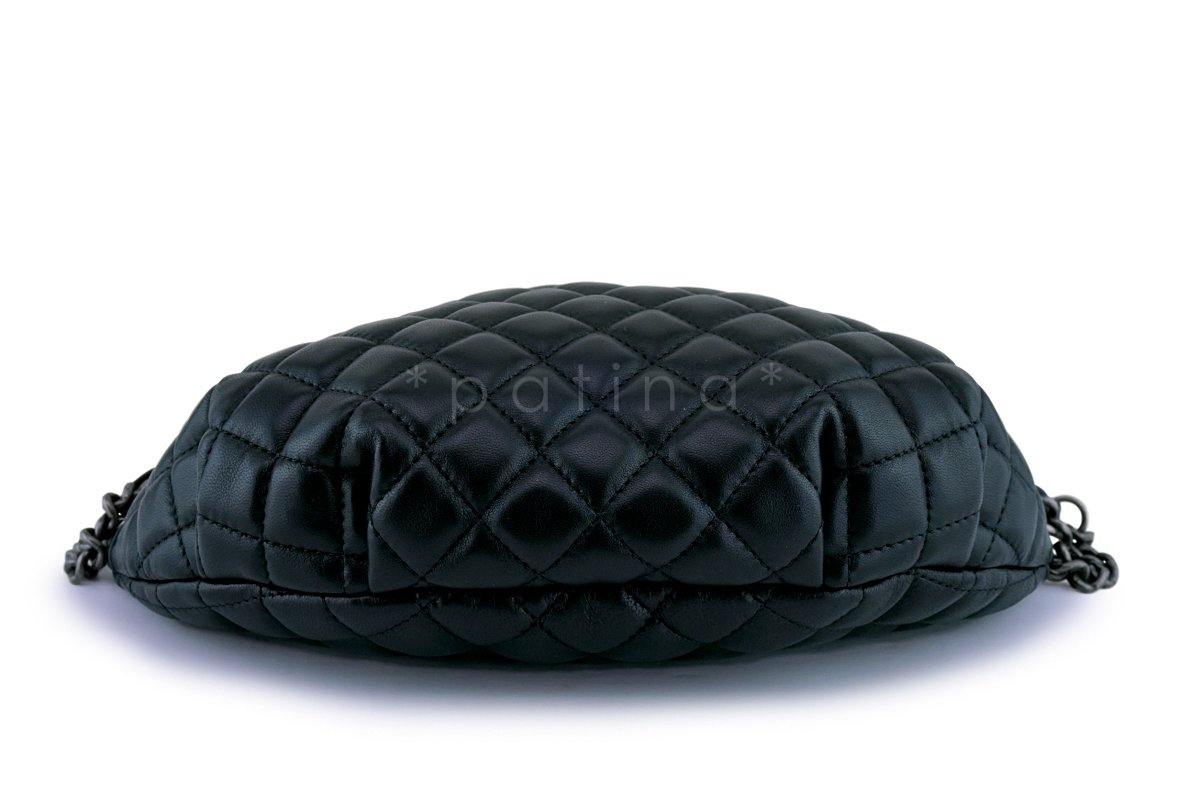 Chanel Black Lambskin Banane Fanny Pack Waist Bag RHW (pristine)