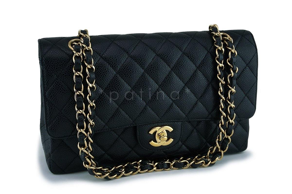 Chanel Black Caviar Medium Classic Double Flap Bag GHW
