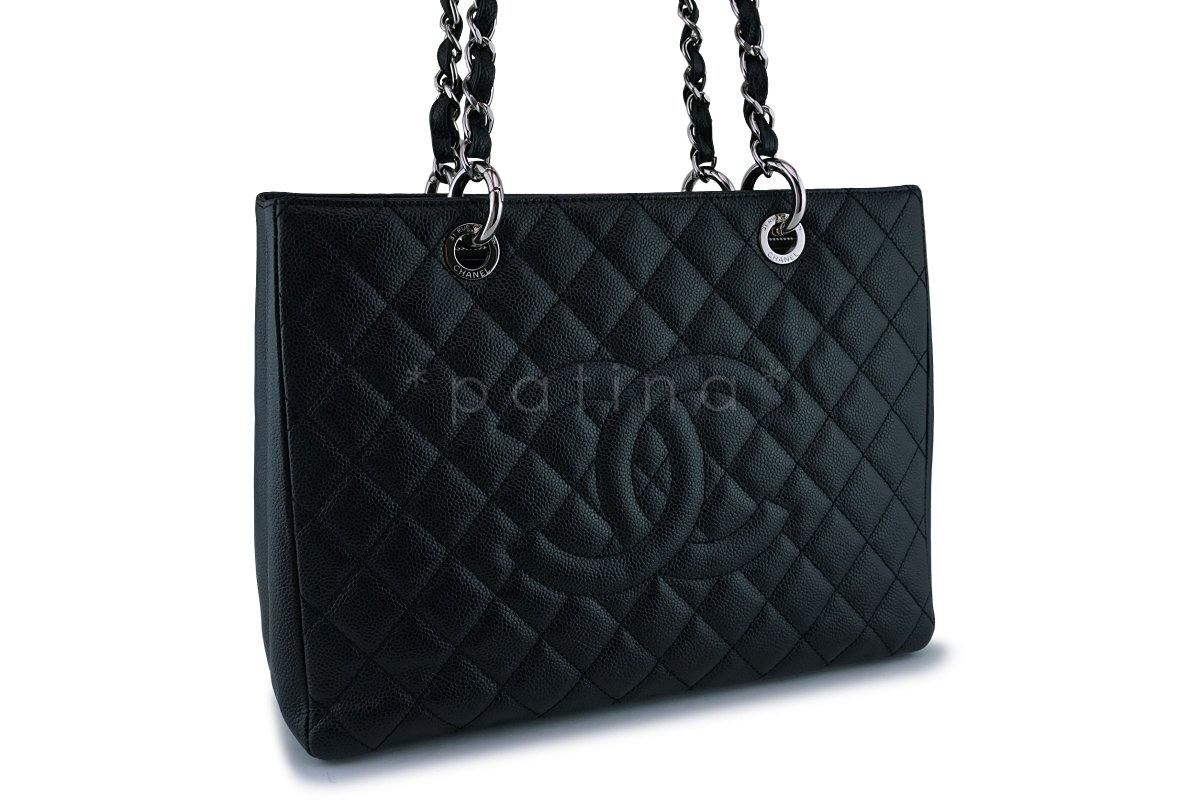 Chanel Black Caviar Grand Shopper Tote GST Bag SHW