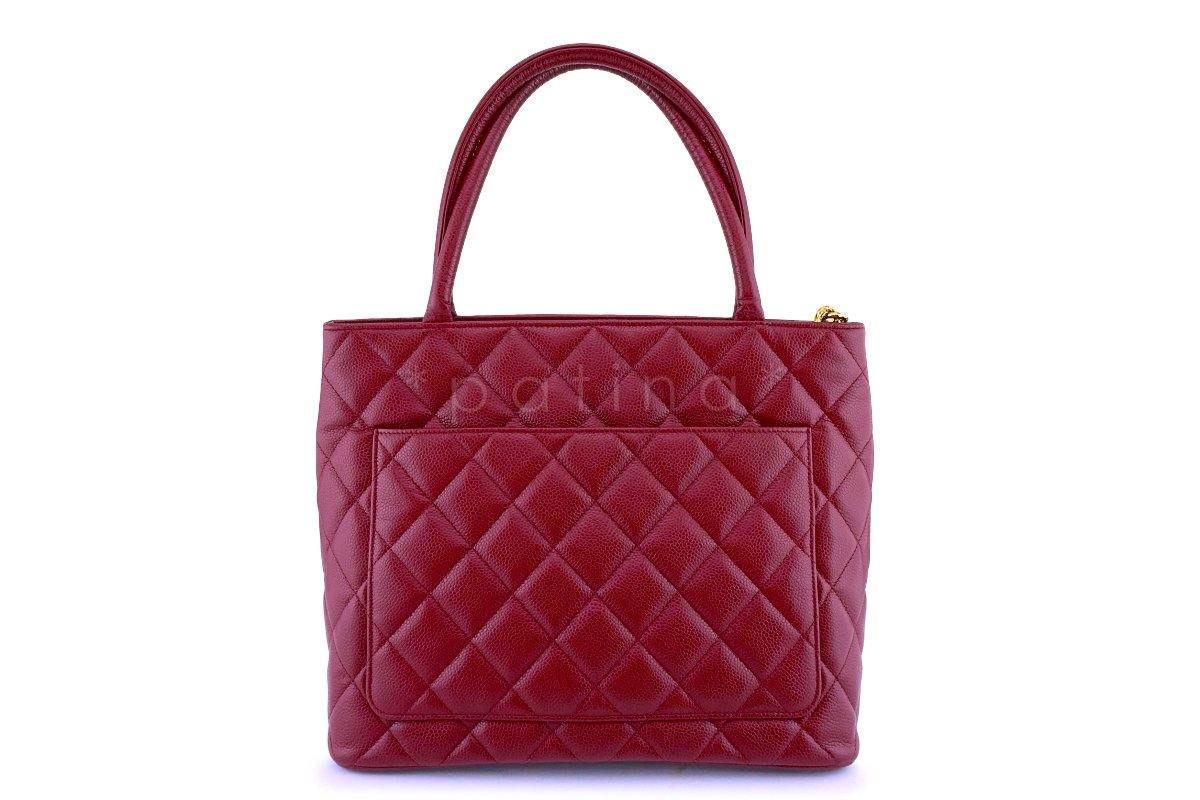 Chanel Red Caviar Timeless Medallion Shopper Tote Bag GHW