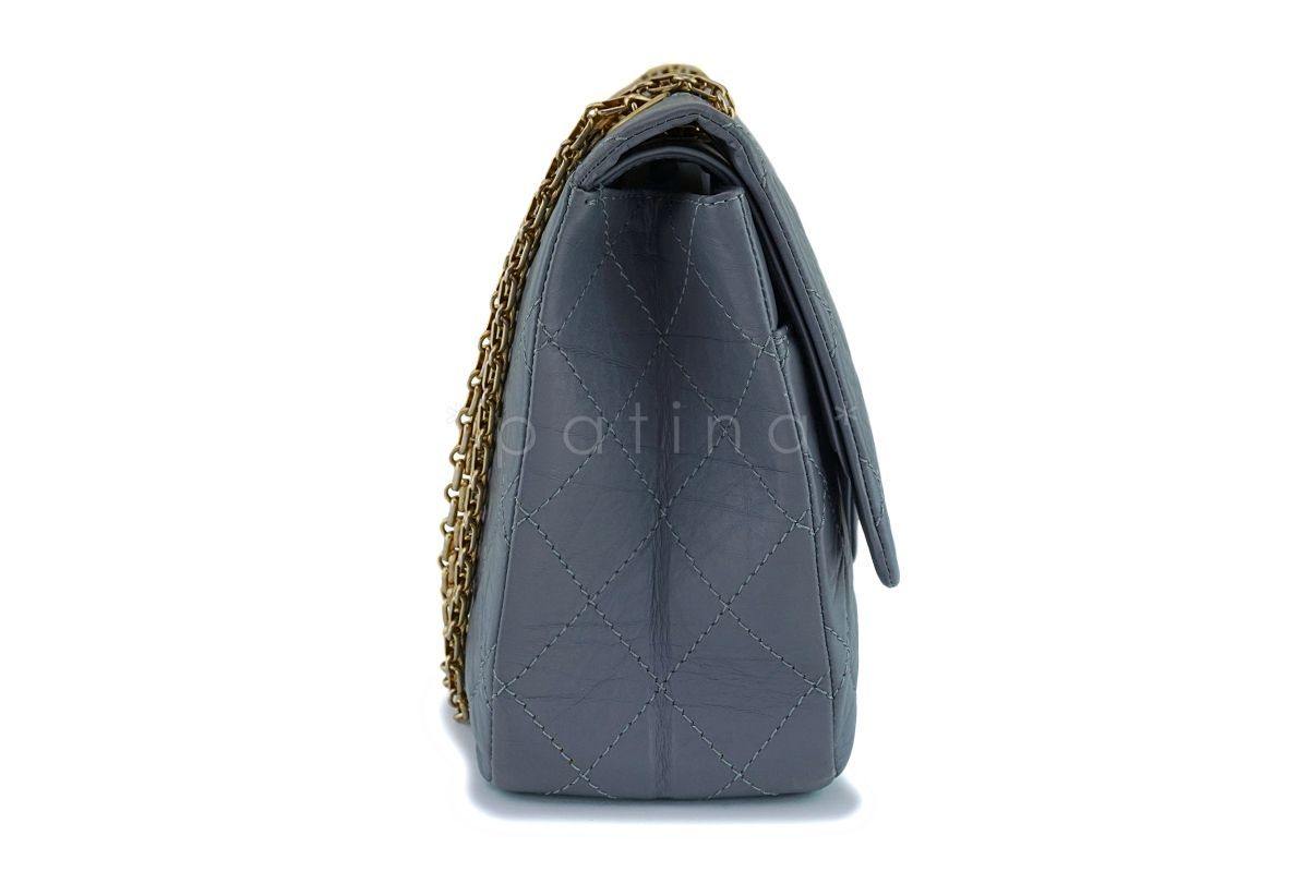 Chanel Gray Large 227 Classic 2.55 Reissue Flap Bag GHW