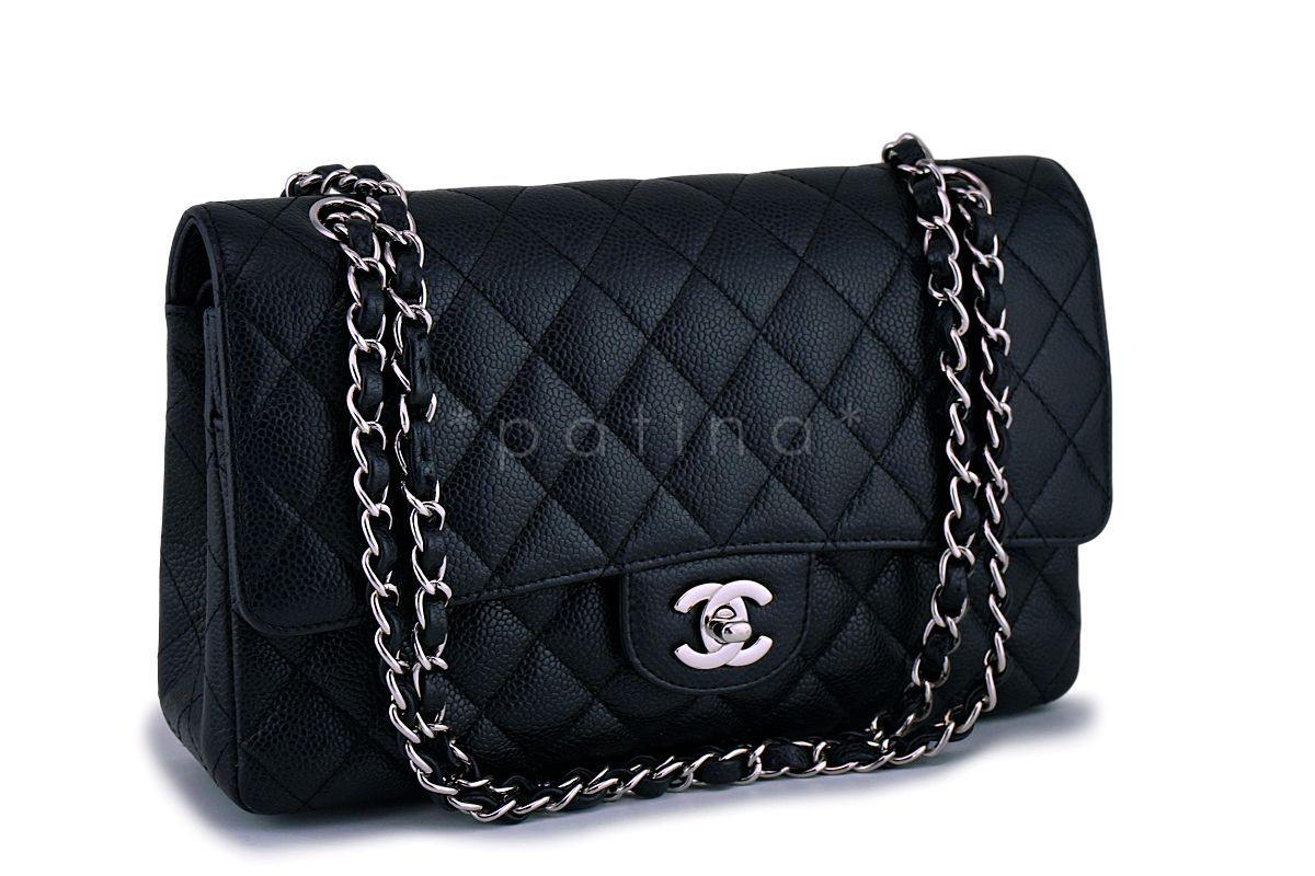 Chanel Black Caviar Medium Classic Double Flap Bag SHW
