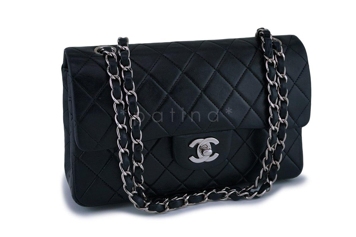 Chanel Black Lambskin Small Classic Double Flap Bag SHW