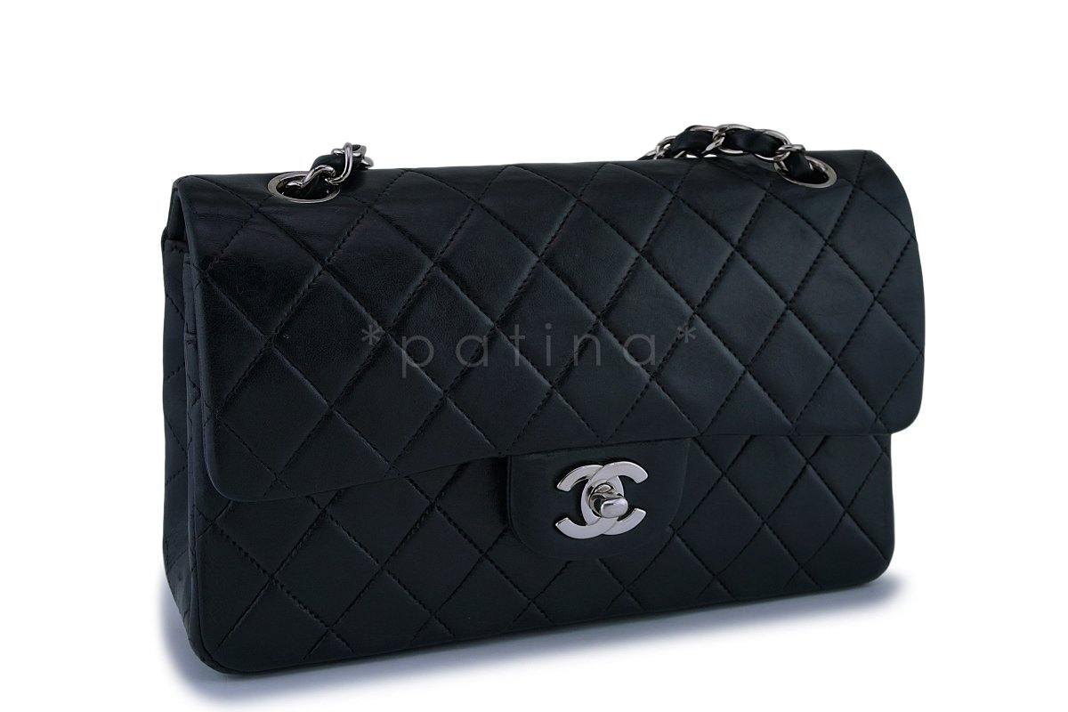 Chanel Black Lambskin Small Classic Double Flap Bag SHW