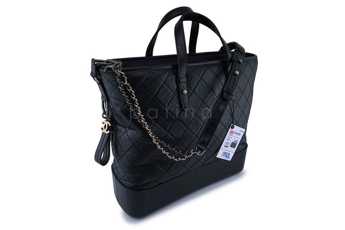 NWT Chanel Black Large Gabrielle Tote Shopper Bag