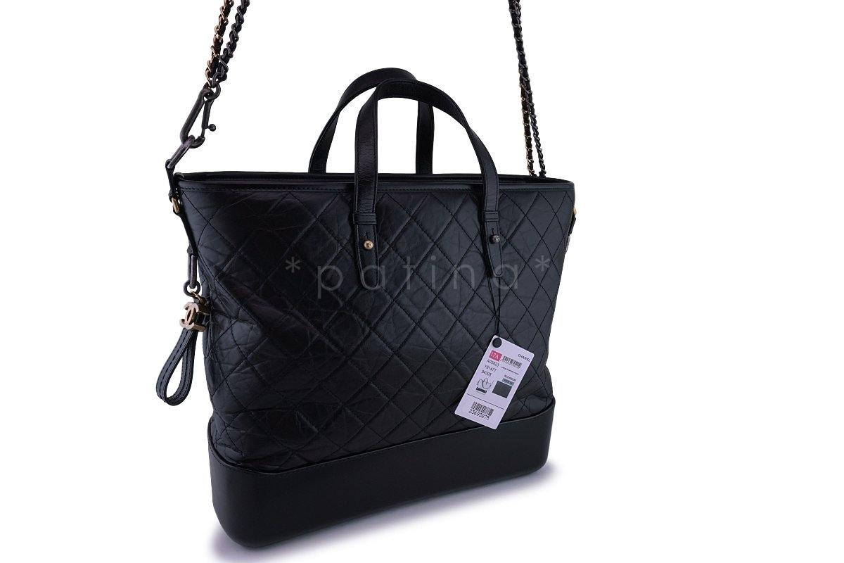 NWT Chanel Black Large Gabrielle Tote Shopper Bag