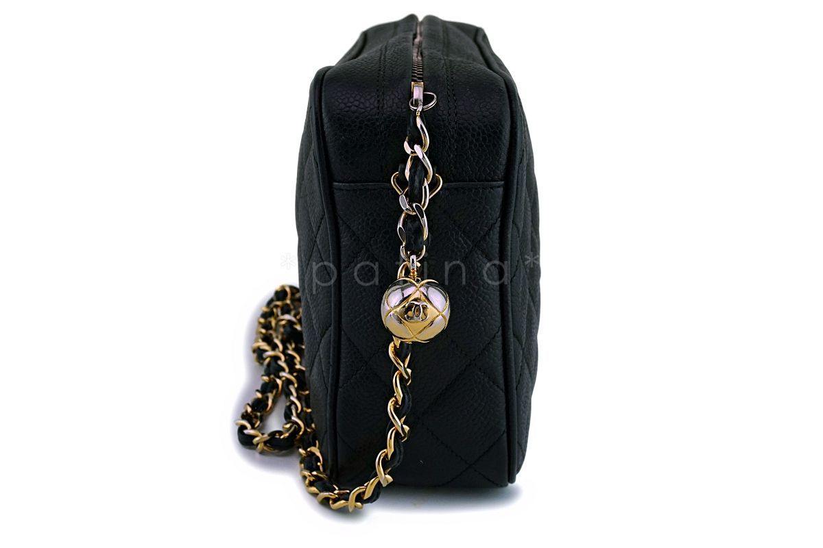 Chanel Vintage Black Caviar Camera Case Bag 24k GHW