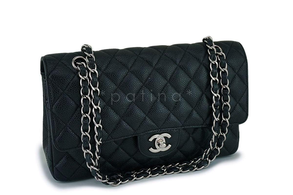 Chanel Black Caviar Medium Classic Double Flap Bag SHW