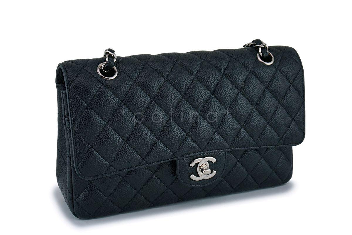 Chanel Black Caviar Medium Classic Double Flap Bag SHW