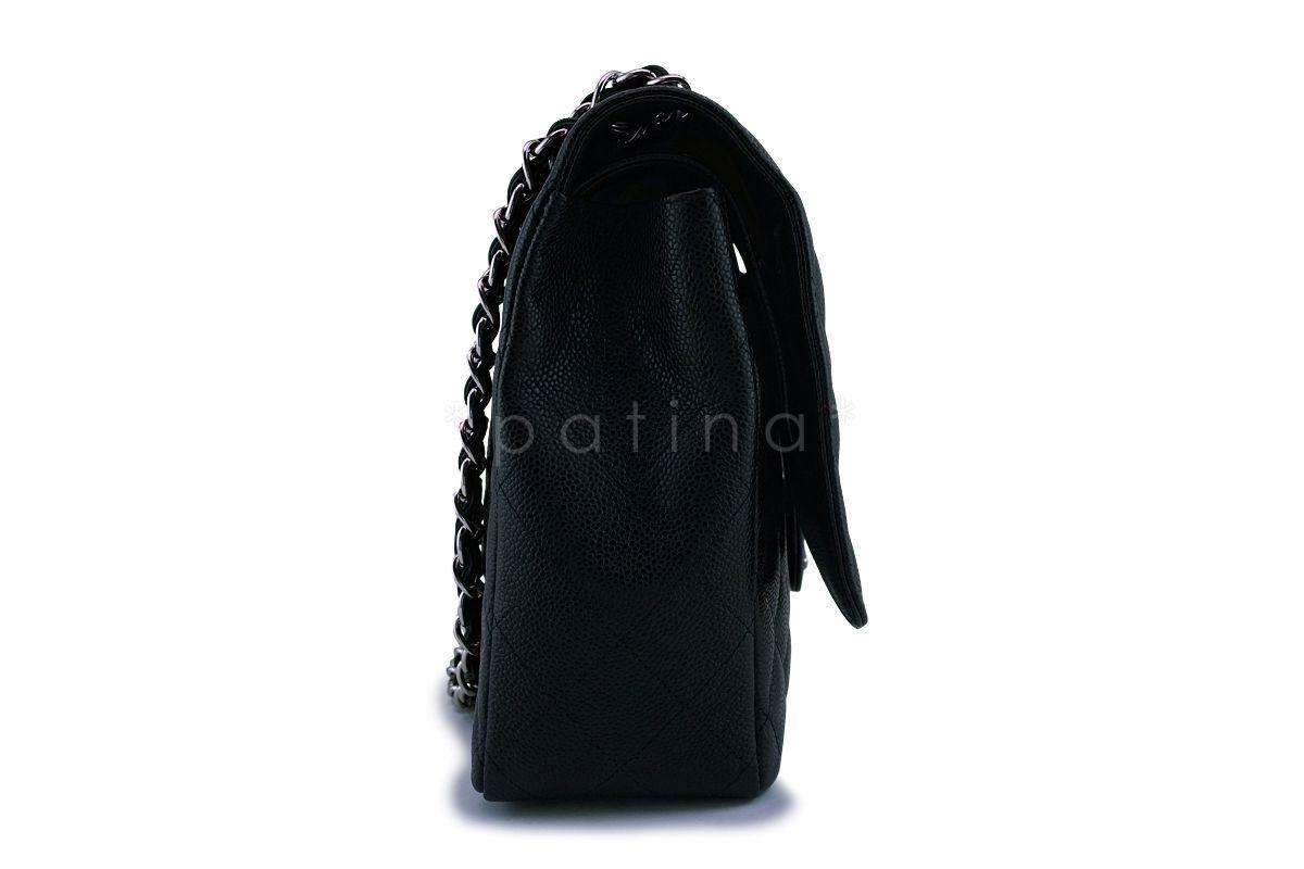 Chanel Black Caviar Maxi "Jumbo XL" Classic Double Flap Bag SHW
