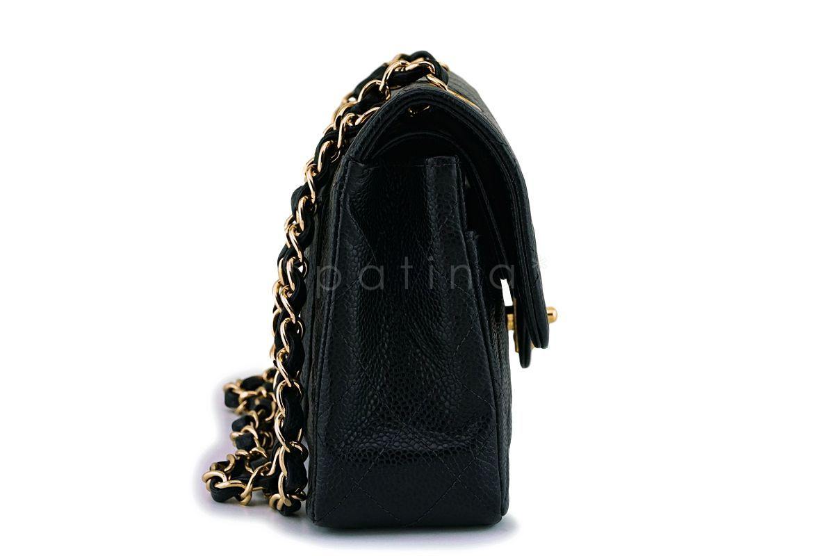 Chanel Black Caviar Small Classic Double Flap Bag 24k GHW 9TI