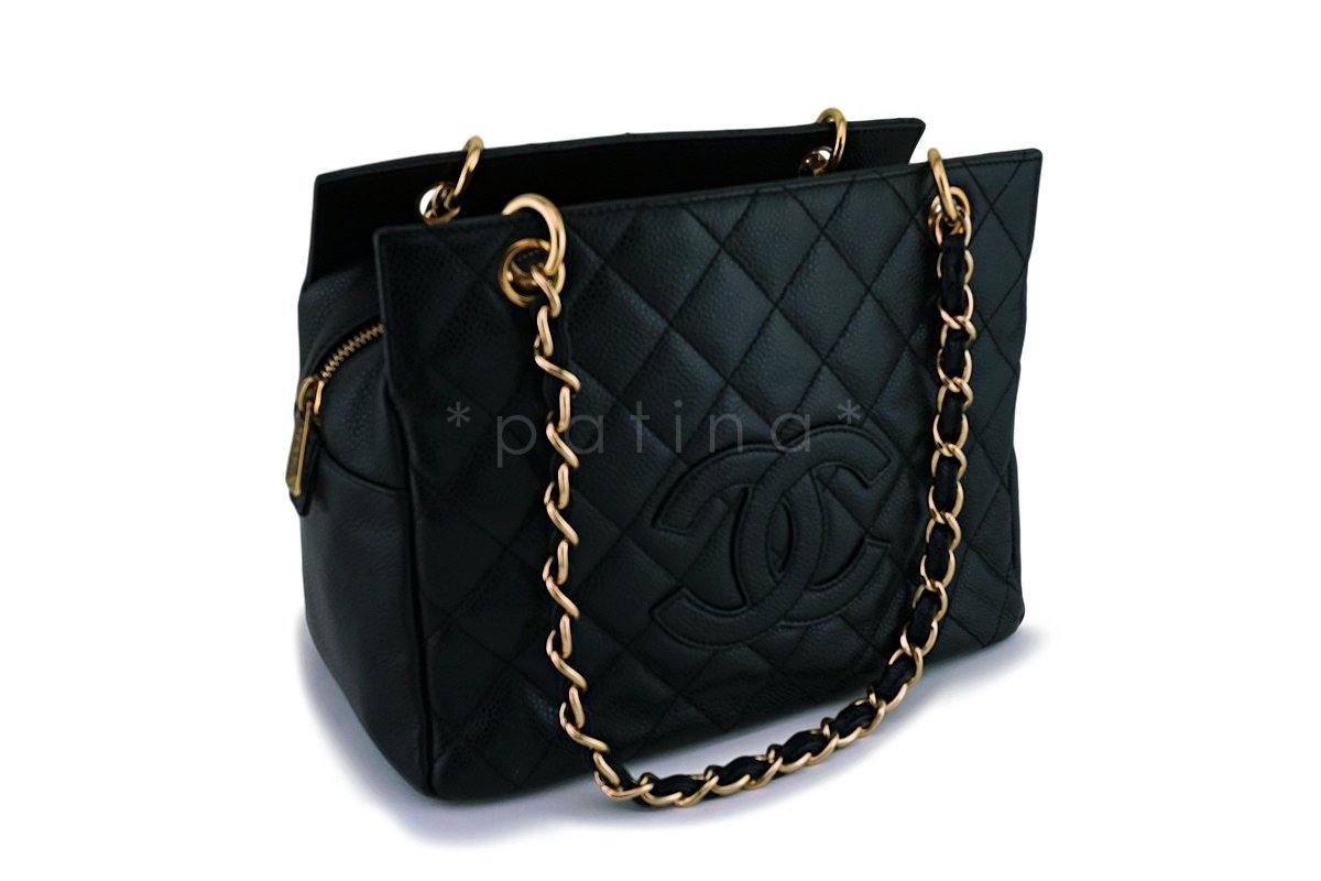 Chanel Black Caviar Classic Petite Timeless Shopper Tote Bag GHW