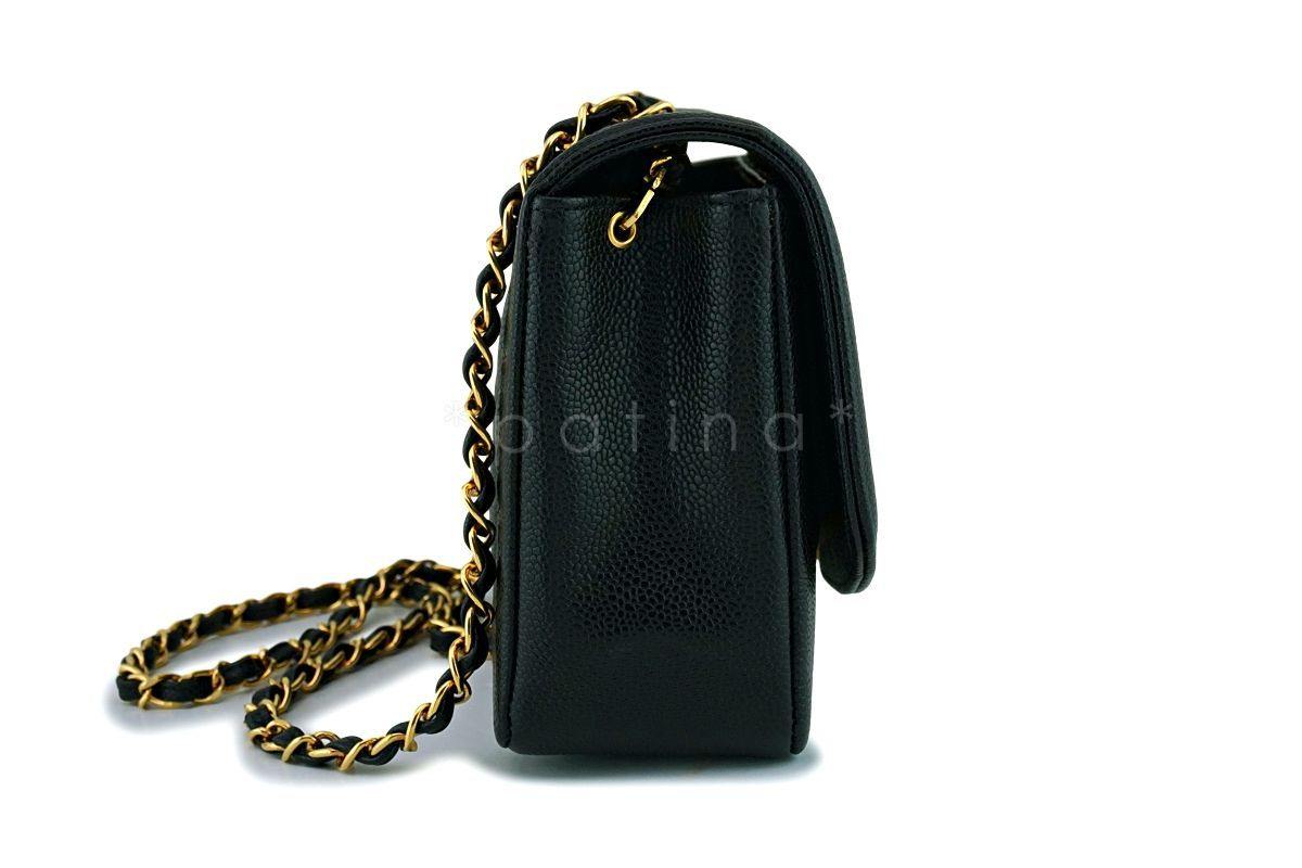 Rare Chanel Black Caviar Medium Classic Diana Flap Bag 24k GHW
