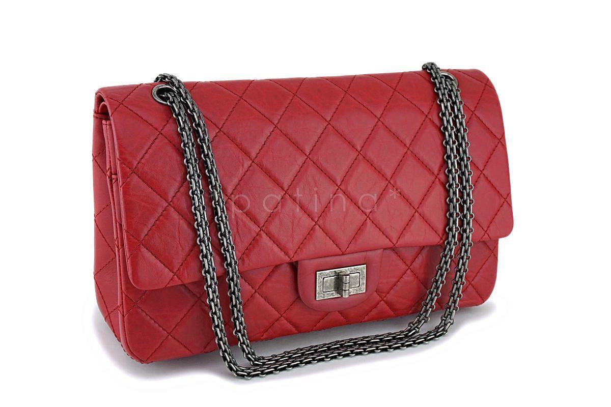 Chanel Red 227 Large 2.55 Reissue Double Flap Bag RHW