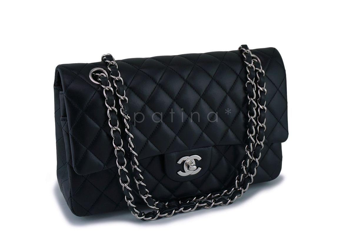 Chanel Black Lambskin Medium Classic Double Flap Bag SHW