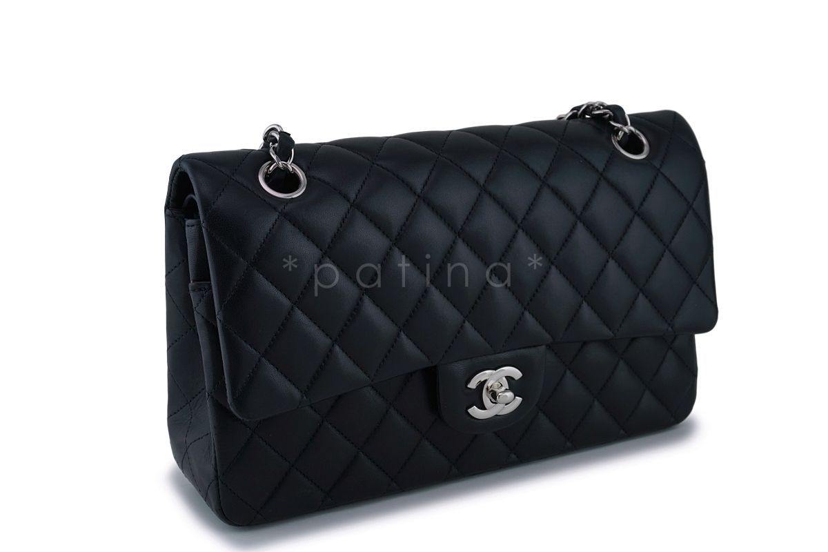 Chanel Black Lambskin Medium Classic Double Flap Bag SHW