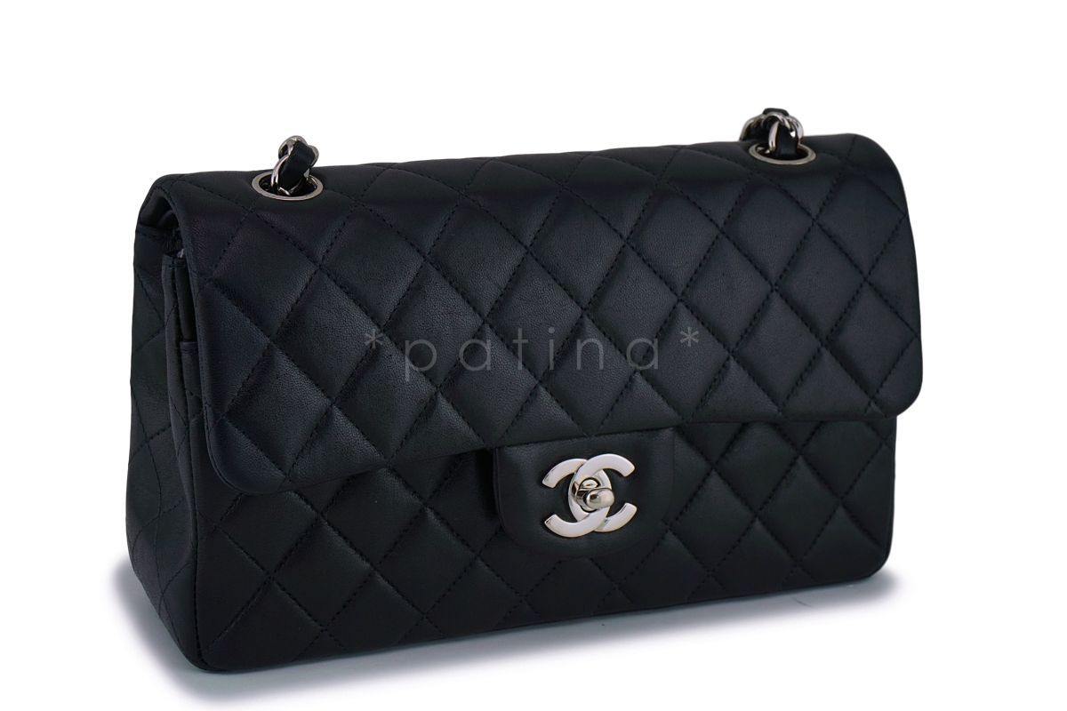 Chanel Black Lambskin Small Classic Double Flap Bag SHW