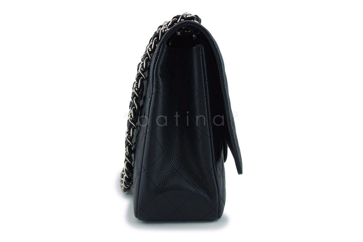 Chanel Black Caviar Maxi "Jumbo XL" Classic Flap Bag SHW