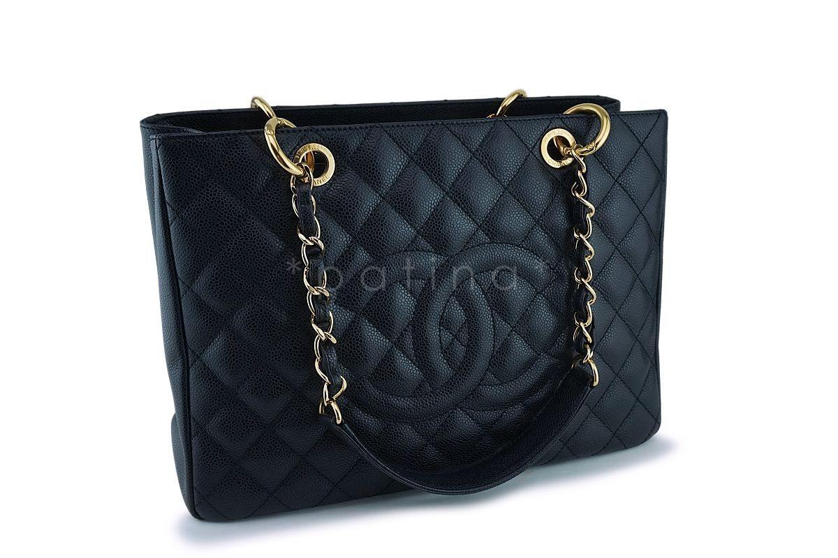 Chanel Black Caviar Grand Shopper Tote GST Bag GHW