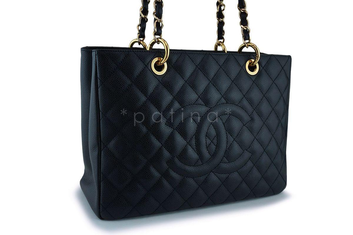 Chanel Black Caviar Grand Shopper Tote GST Bag GHW