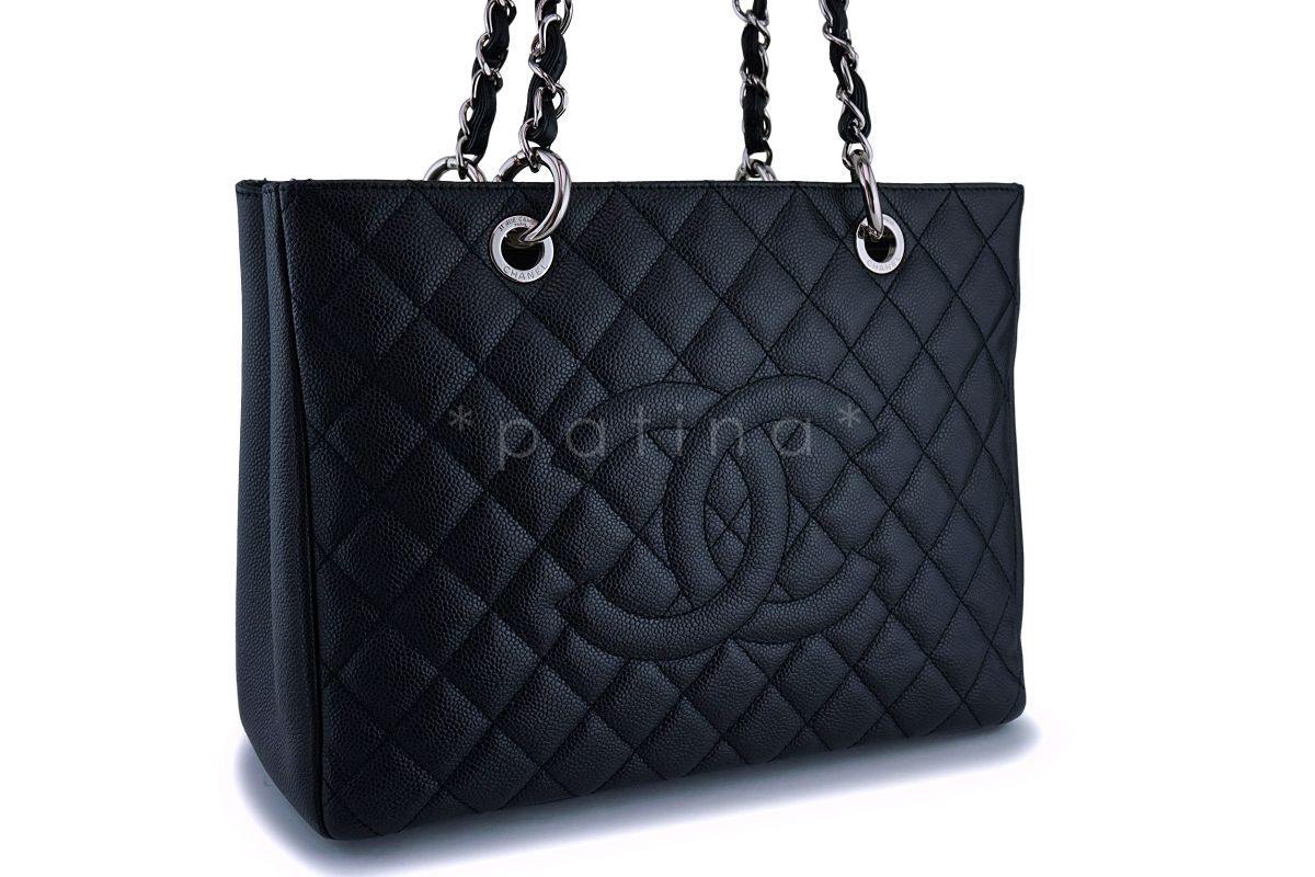 Chanel Black Caviar Grand Shopper Tote GST Bag SHW
