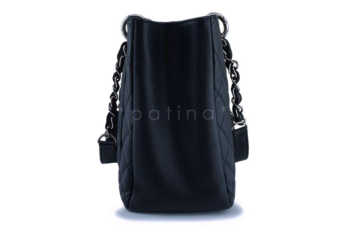 Chanel Black Caviar Grand Shopper Tote GST Bag SHW