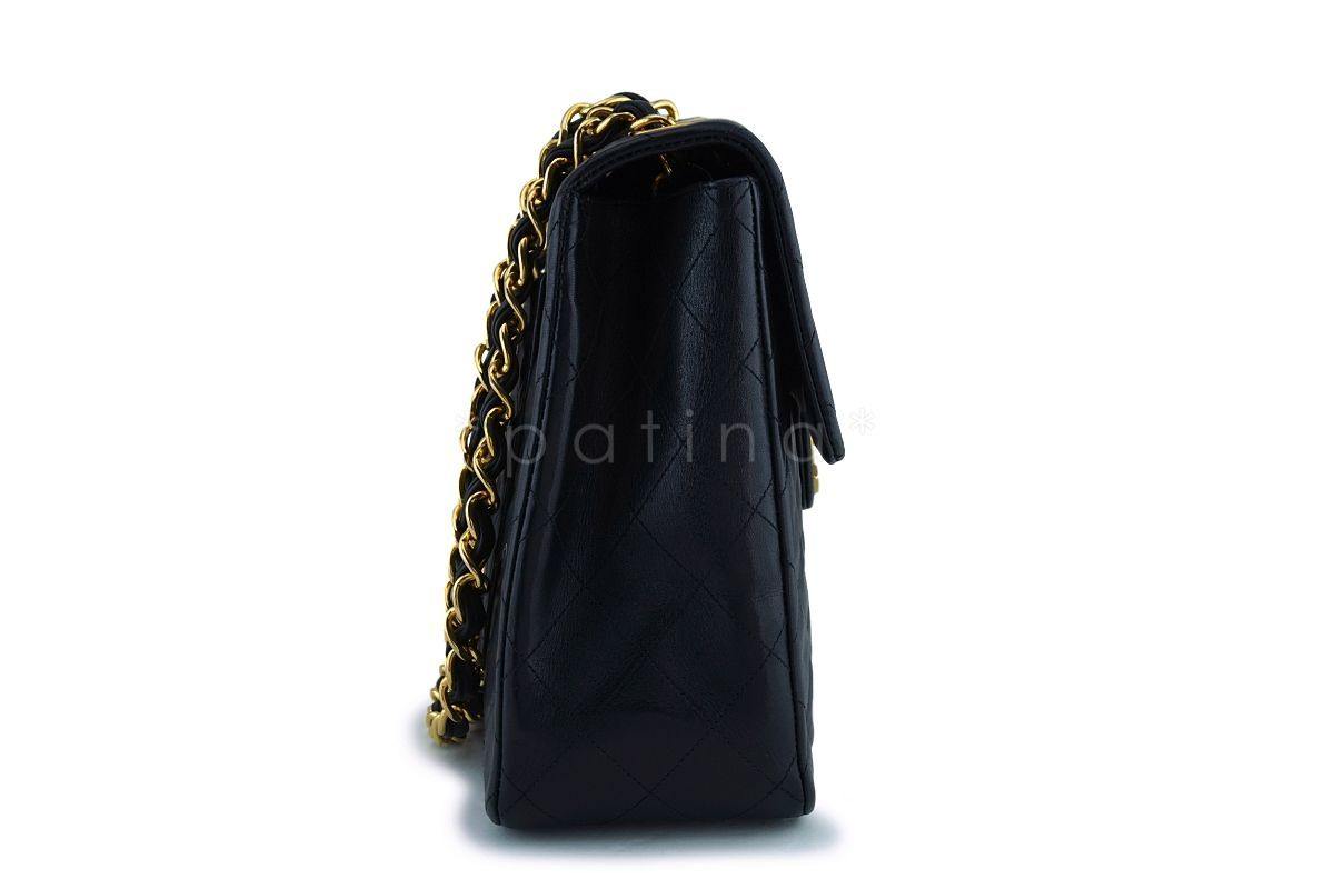 Chanel Black Lambskin Vintage Maxi Classic Flap Bag 24k GHW