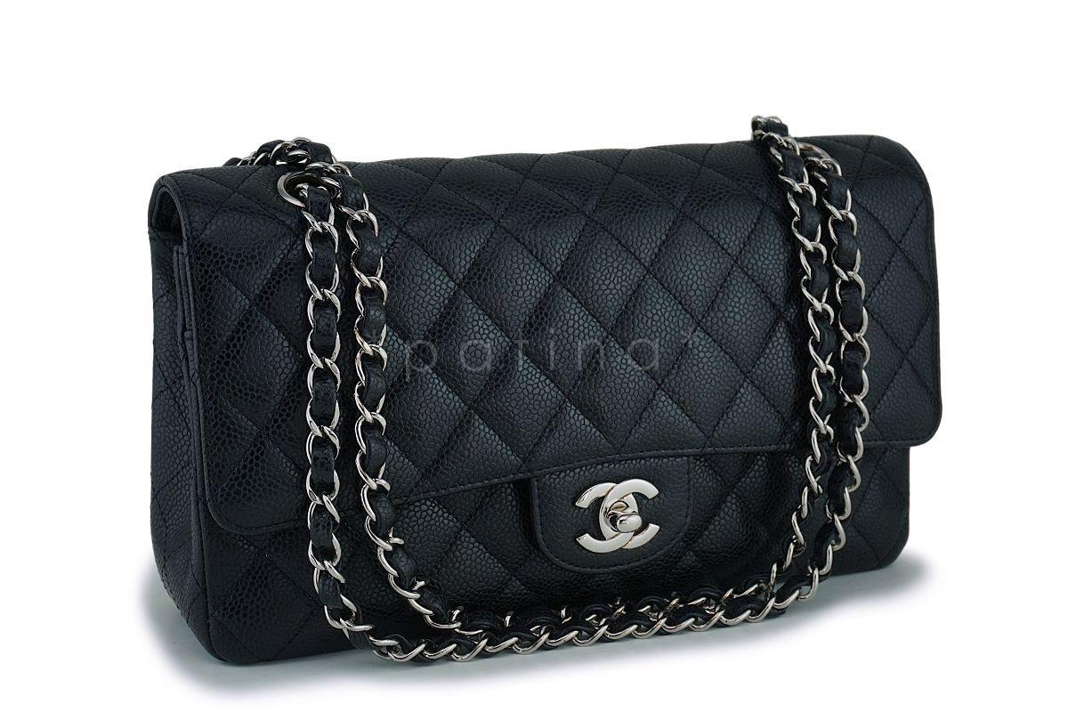 Chanel Black Caviar Medium Classic Double Flap Bag SHW