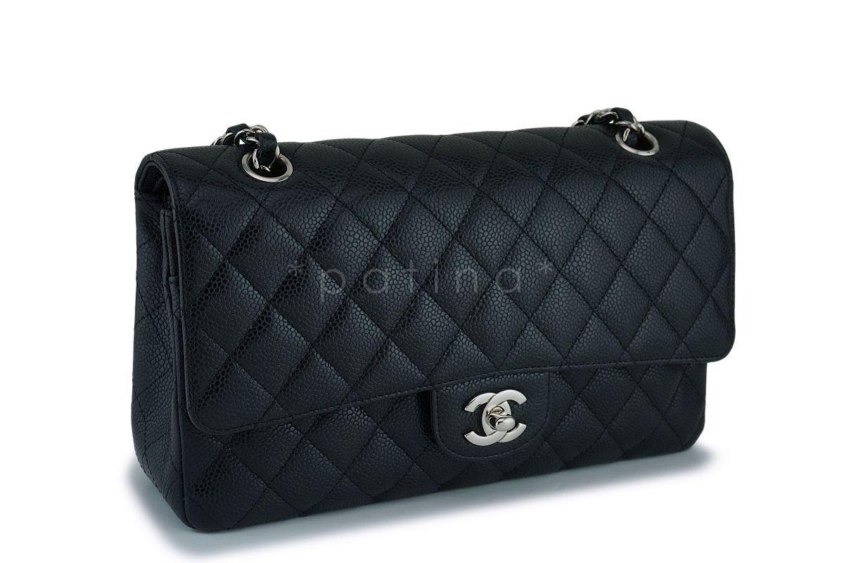 Chanel Black Caviar Medium Classic Double Flap Bag SHW