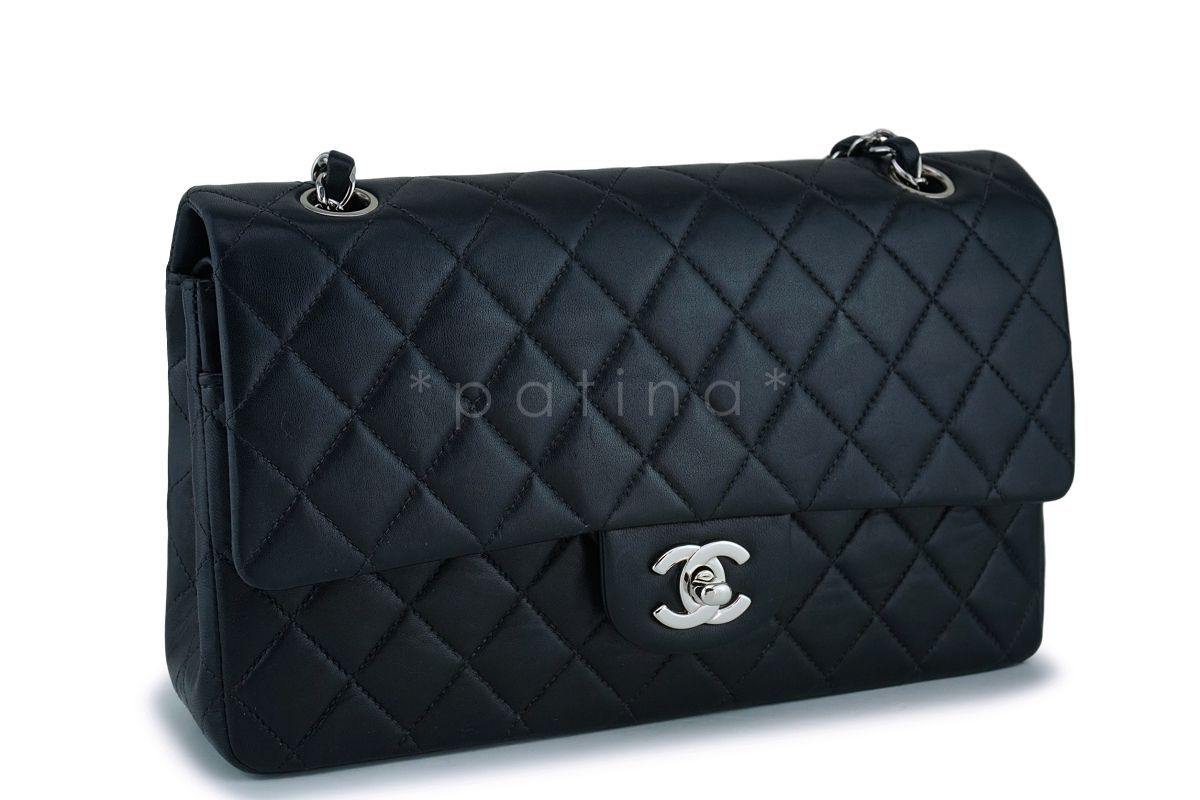 Chanel Black Medium Classic Double Flap Bag SHW