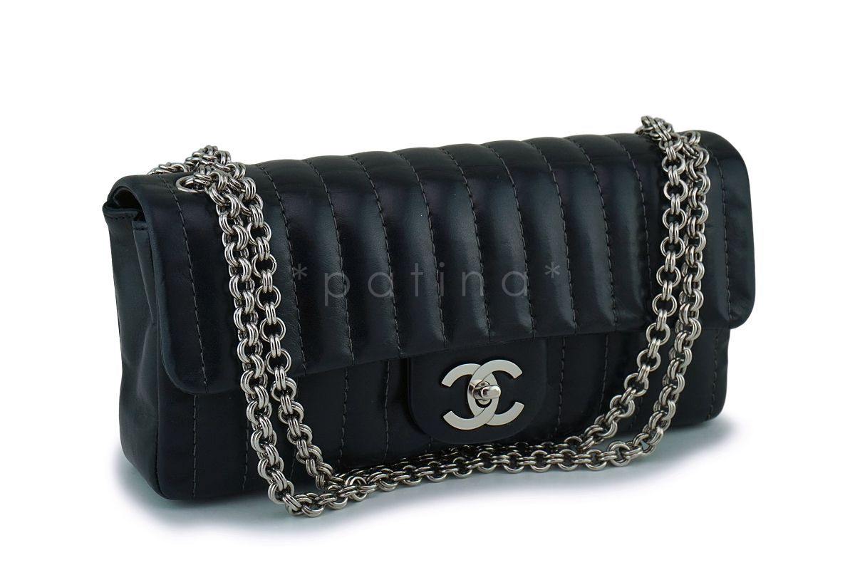 Chanel Black Lambskin Mademoiselle East West Classic Flap Bijoux Chain Bag SHW