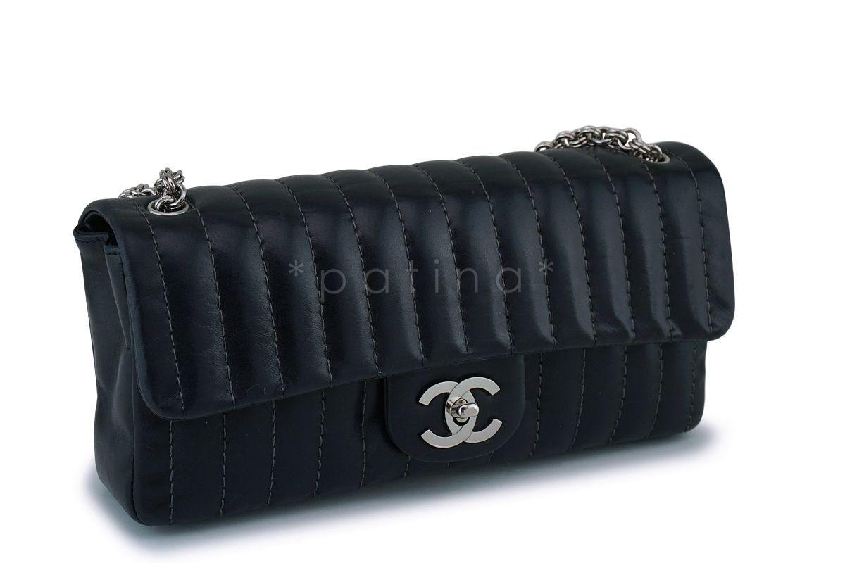 Chanel Black Lambskin Mademoiselle East West Classic Flap Bijoux Chain Bag SHW