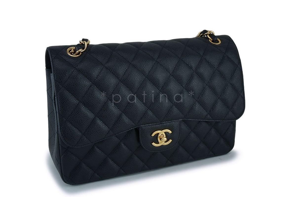 Chanel Black Caviar Jumbo Classic Double Flap Bag GHW