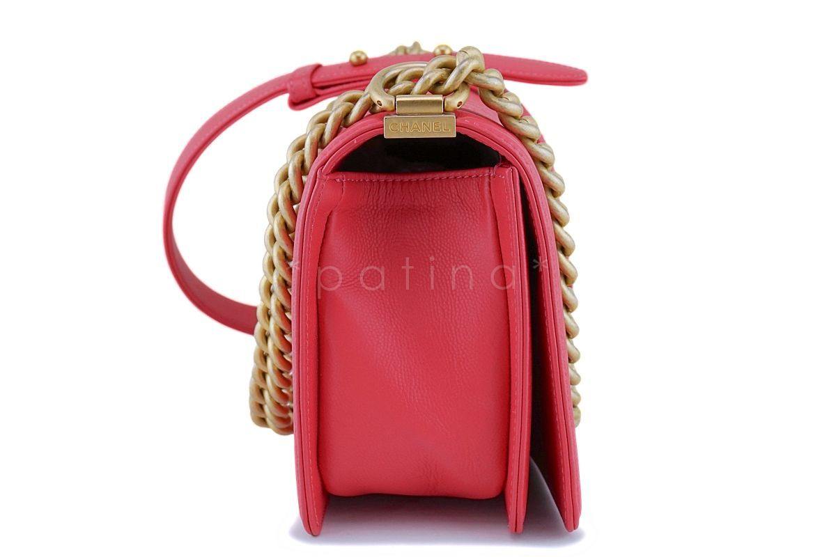 Chanel Pink Caviar Medium Classic Boy Flap Bag GHW