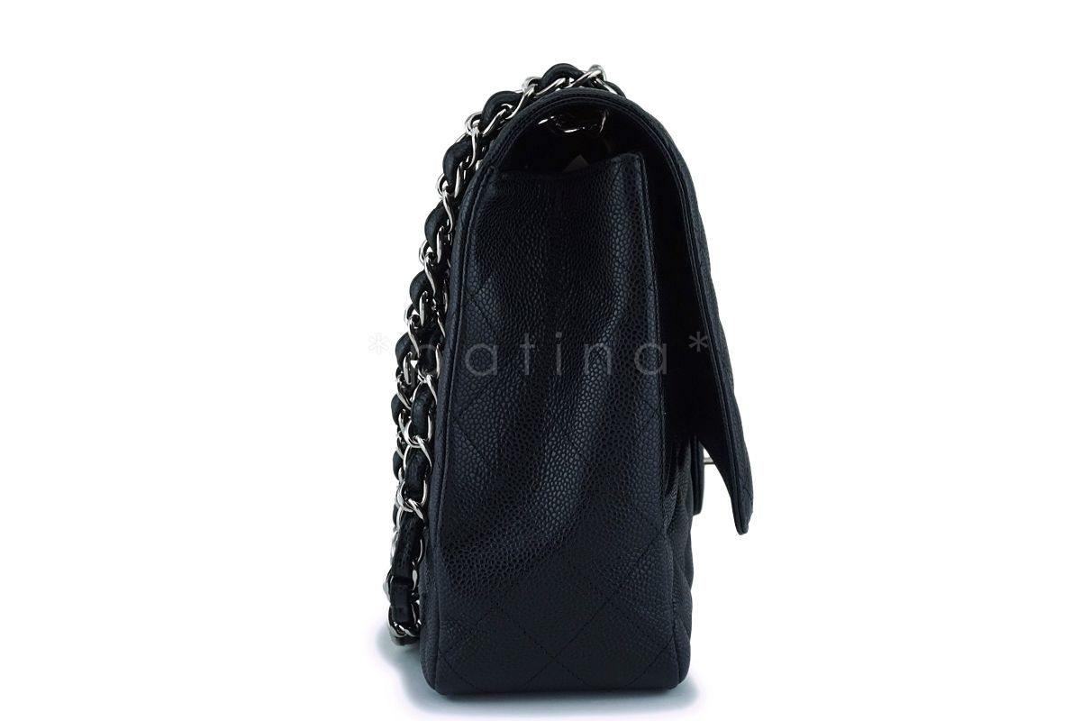 Chanel Black Caviar Maxi "Jumbo XL" Classic Flap Bag SHW