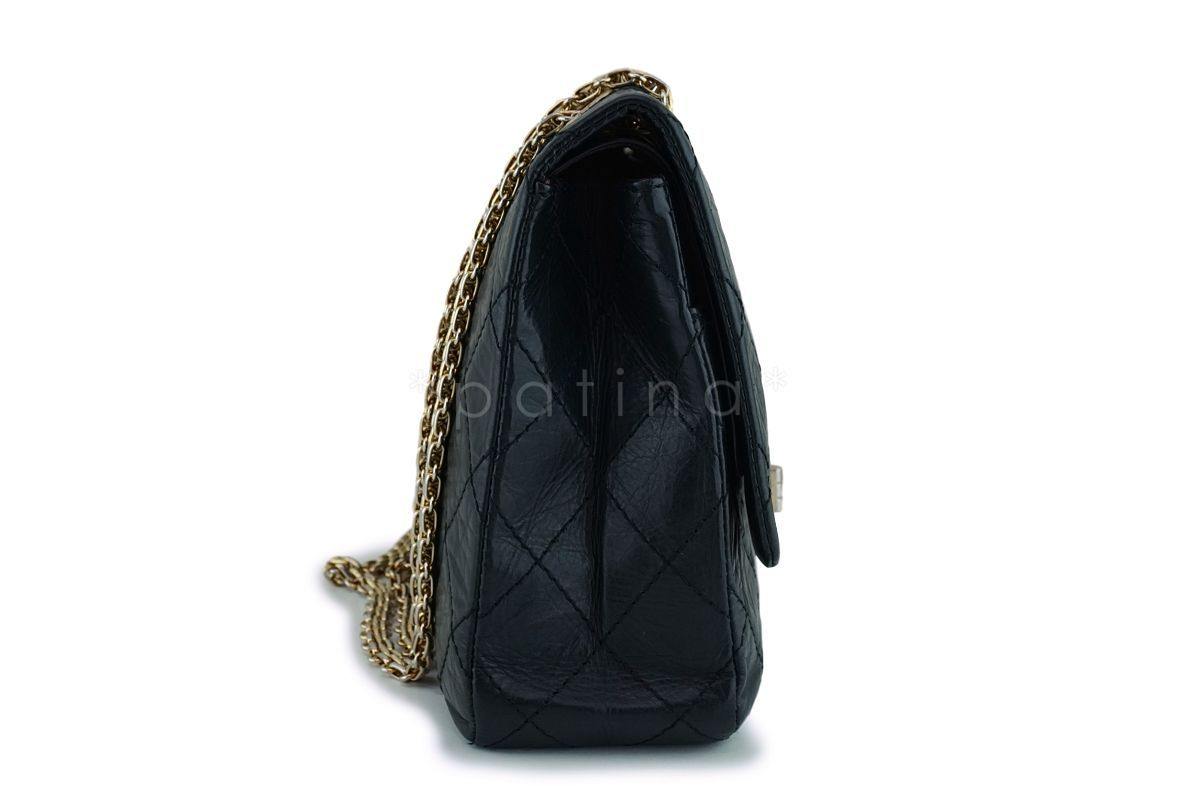 Chanel Black Large 227 Jumbo Reissue 2.55 Classic Double Flap Bag GHW
