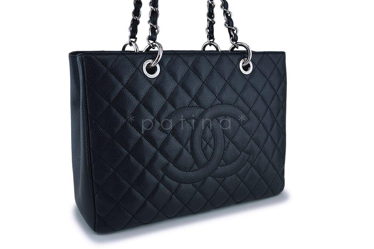 Chanel Black Caviar Classic Shopper GST Tote Bag SHW