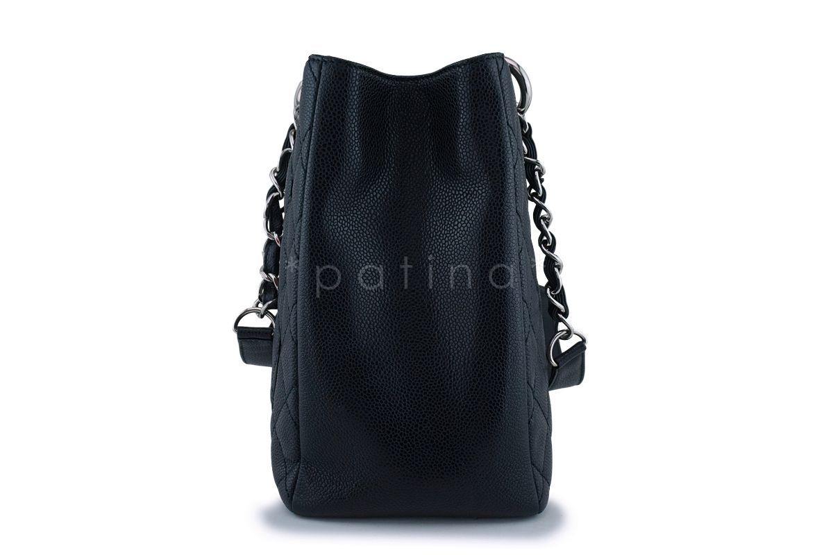 Chanel Black Caviar Classic Shopper GST Tote Bag SHW