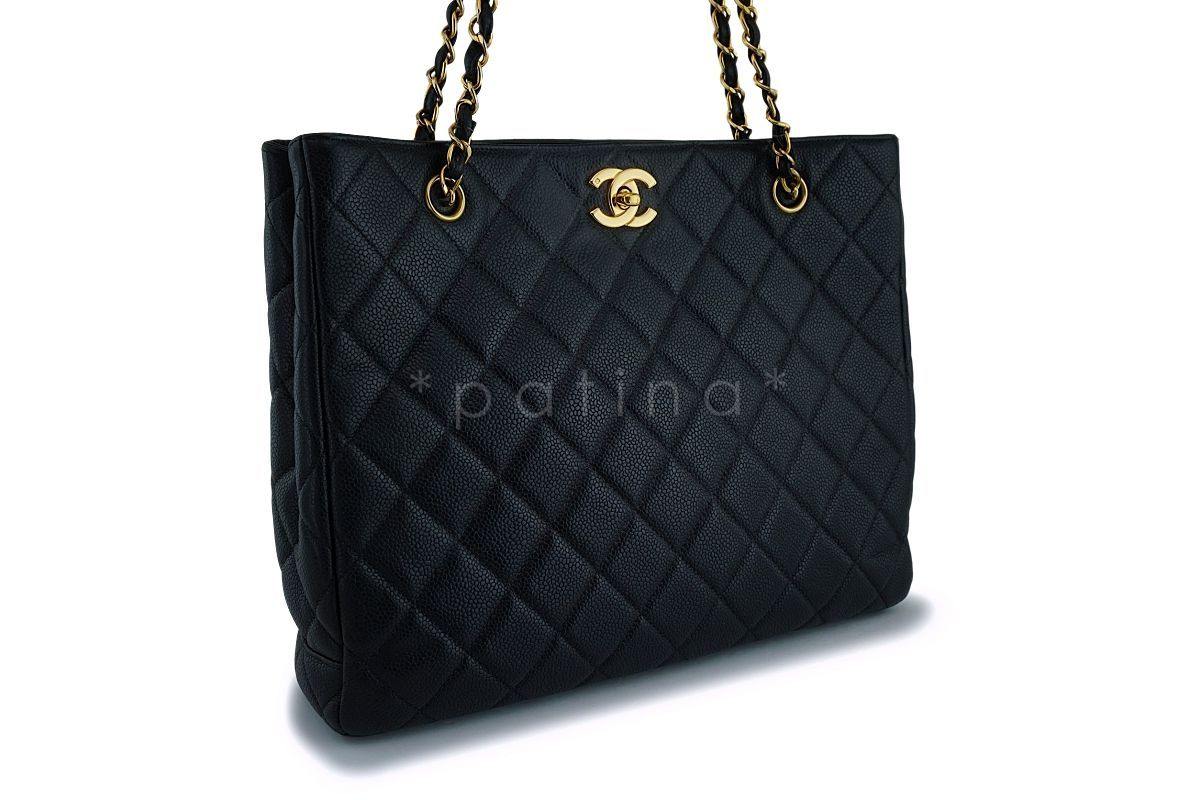 Chanel Black Caviar Timeless Classic Tote Bag 24k GHW