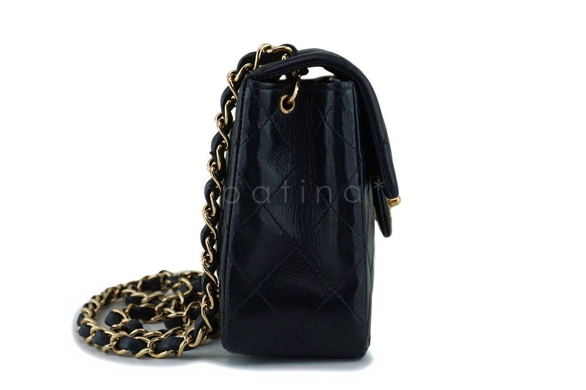 Chanel Black Classic Square Mini Flap Bag 24k GHW