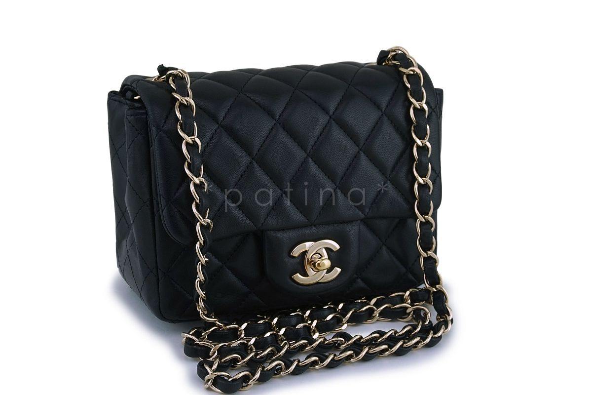 Chanel Black Square Mini Classic Flap Bag GHW