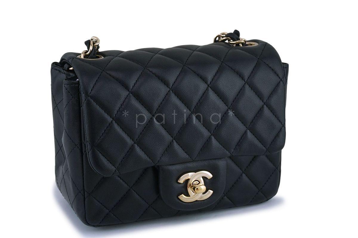 Chanel Black Square Mini Classic Flap Bag GHW