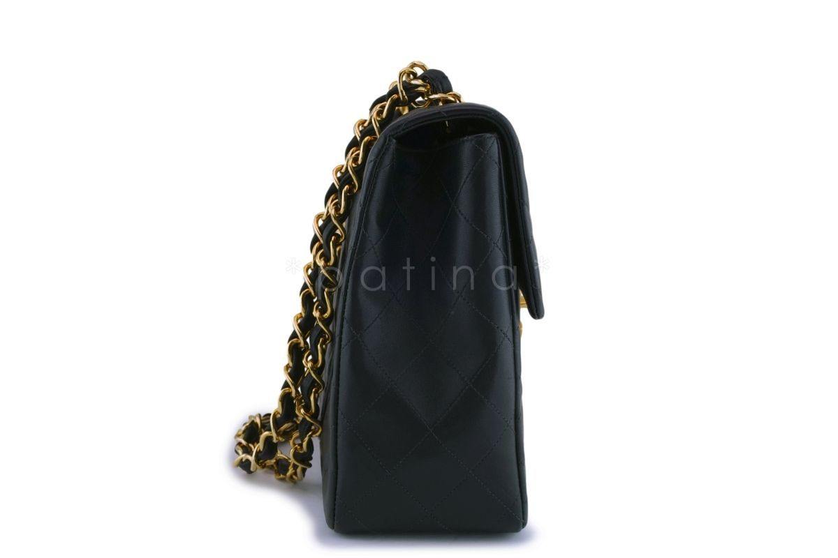 Chanel Black Vintage Lambskin Maxi "Jumbo XL" Classic Flap Bag 24k GHW