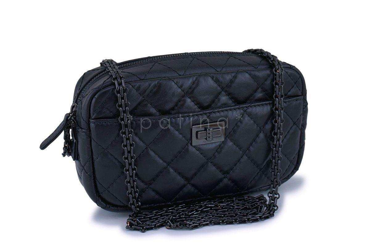 Chanel So Black Mini Reissue 2.55 Camera Case Crossbody Bag