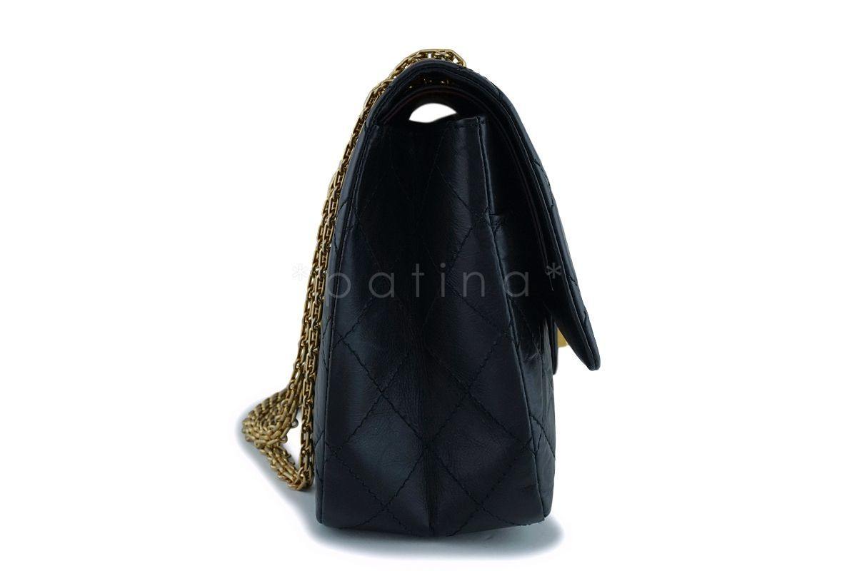 Chanel Black 227 Reissue Classic 2.55 Large Double Flap Bag GHW