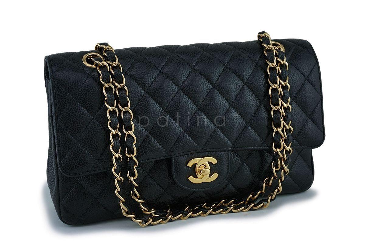 Chanel Black Caviar Medium Classic Double Flap Bag GHW