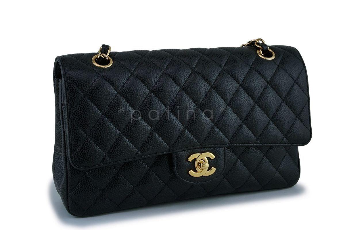 Chanel Black Caviar Medium Classic Double Flap Bag GHW