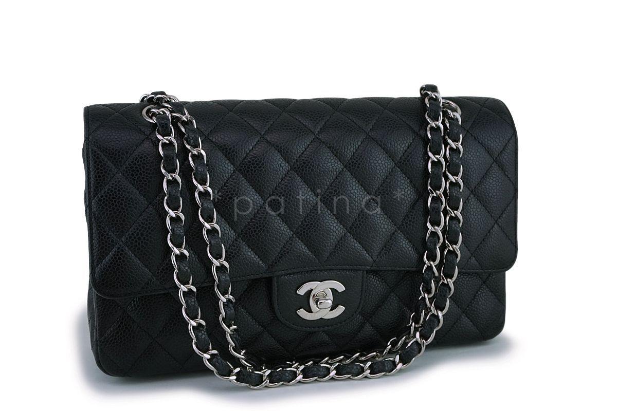 Chanel Black Caviar Medium Classic Double Flap Bag SHW