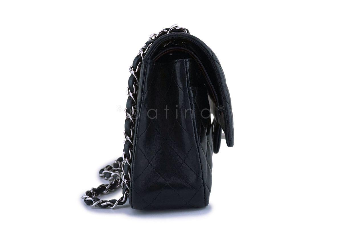 Chanel Black Lambskin Medium Classic Double Flap Bag SHW