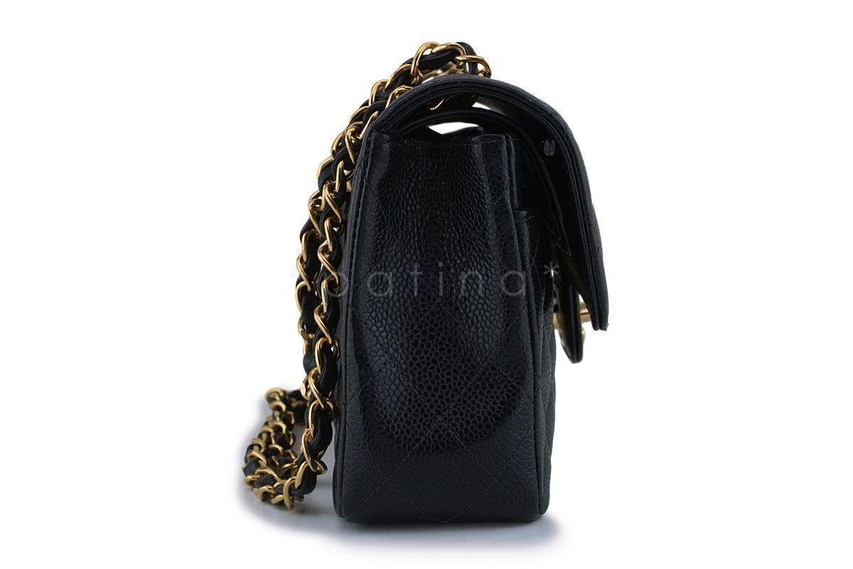 Chanel Black Caviar Small Classic Double Flap Bag 24k GHW